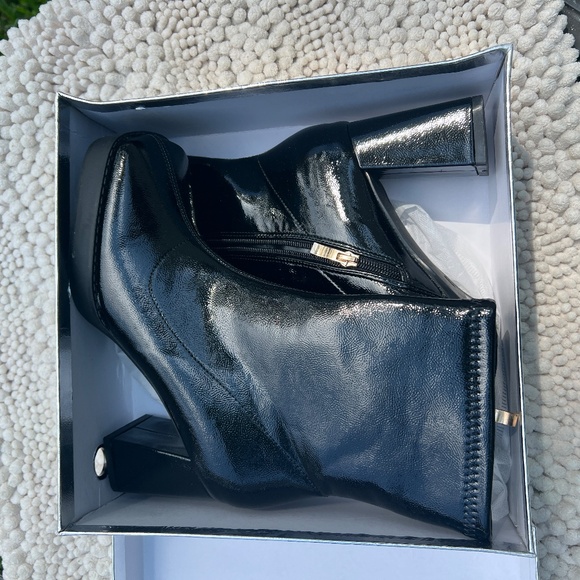 NEW Sexrosly GO GO Boots Platform Boots Square Toe Block Patent Leather Size 8.5 - Picture 3 of 9